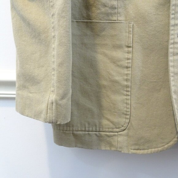 Duluth Trading Co Fire Hose Presentation Blazer Jacket Tan L Tall 2-Button - Picture 2 of 6